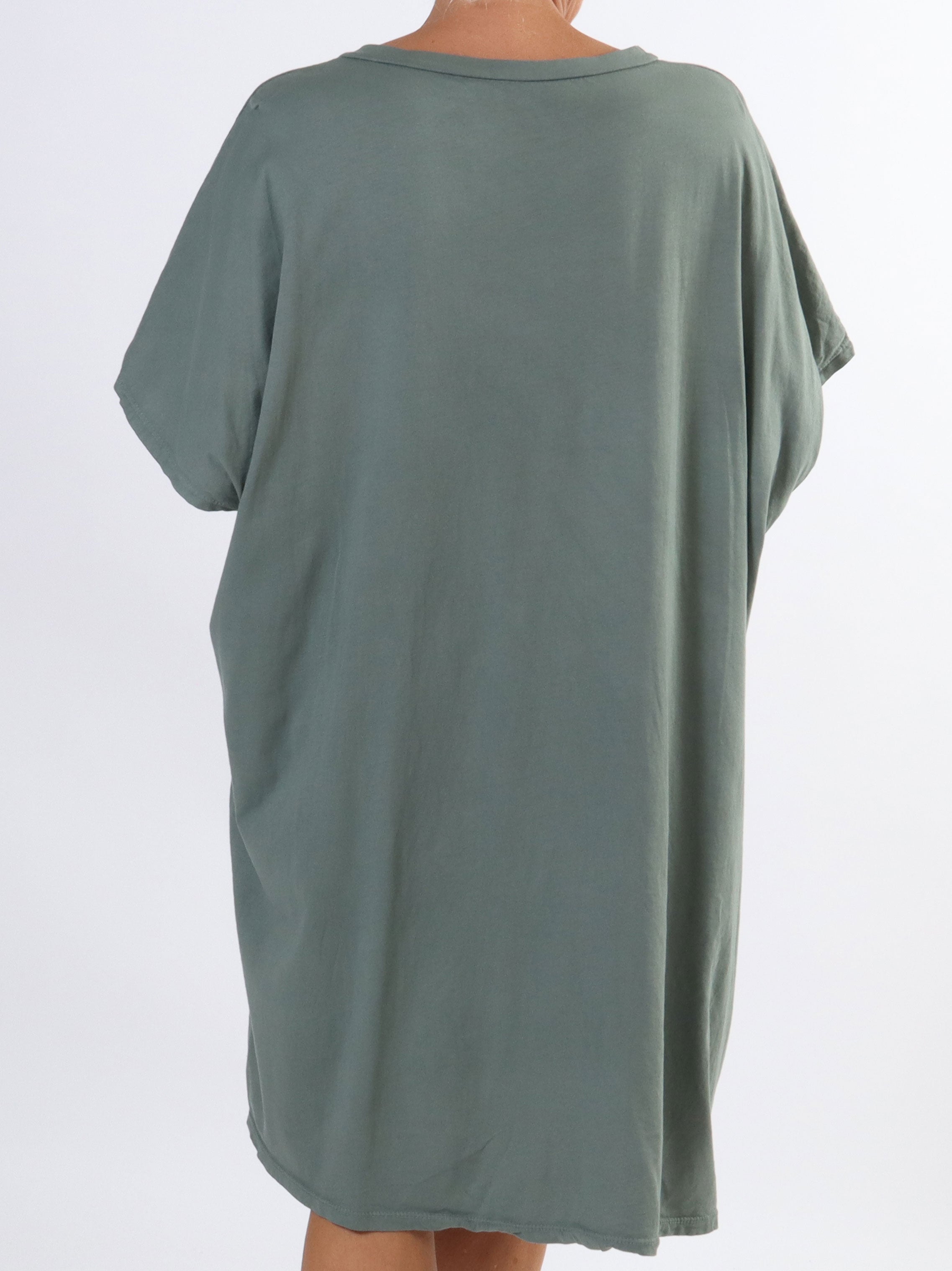 Bree - Plus size t-shirt kjole i bomuld med tekst foran